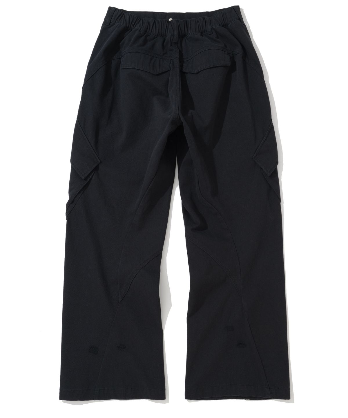 낫포너드(NOT4NERD) Distressed Incision Cargo Denim Pants - Black