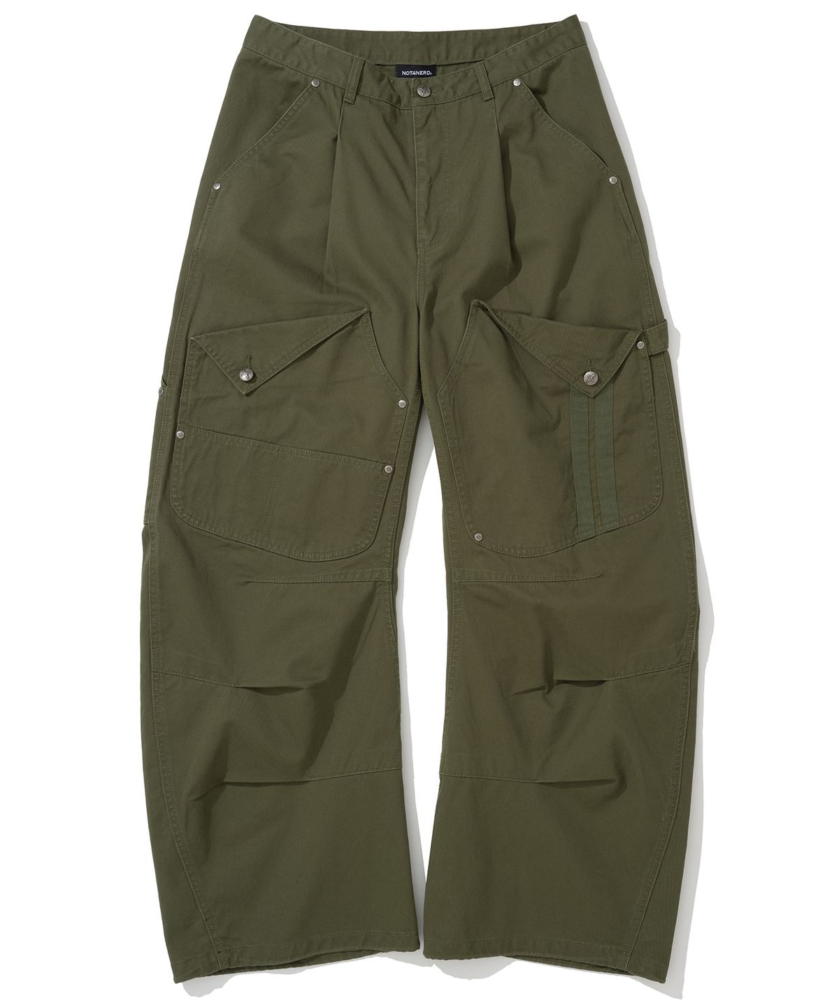 낫포너드(NOT4NERD) Flap Pocket Curved Cotton Pants - Khaki
