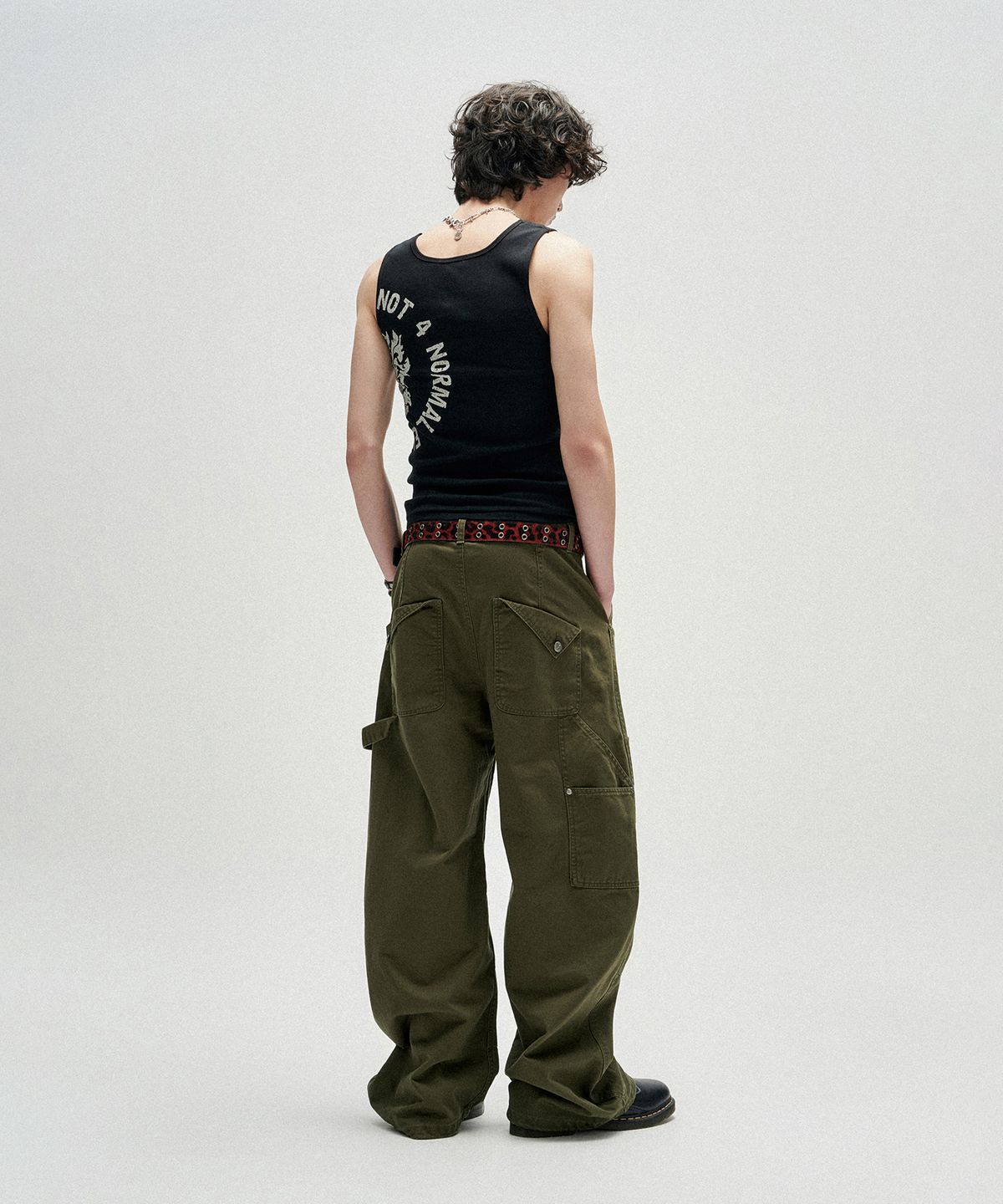 낫포너드(NOT4NERD) Flap Pocket Curved Cotton Pants - Khaki