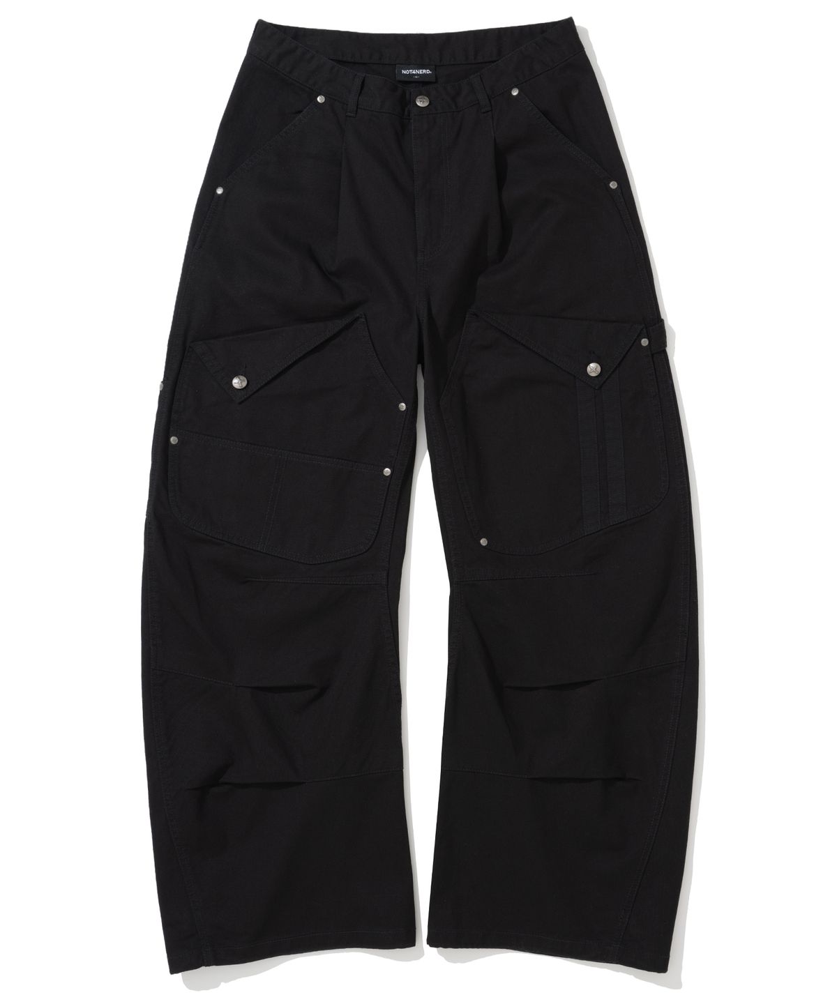 낫포너드(NOT4NERD) Flap Pocket Curved Cotton Pants - Black