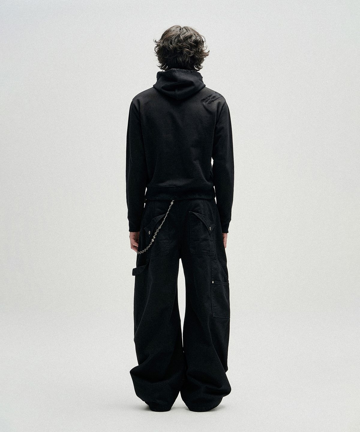 낫포너드(NOT4NERD) Flap Pocket Curved Cotton Pants - Black