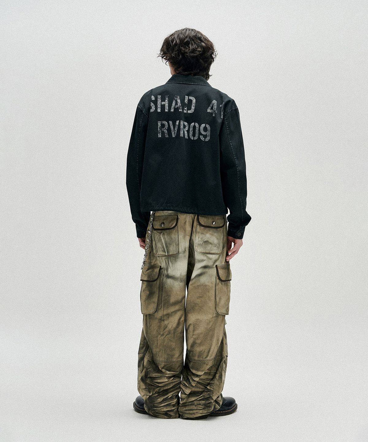 낫포너드(NOT4NERD) Dirty Washed Parachute Cargo Denim Pants - Beige