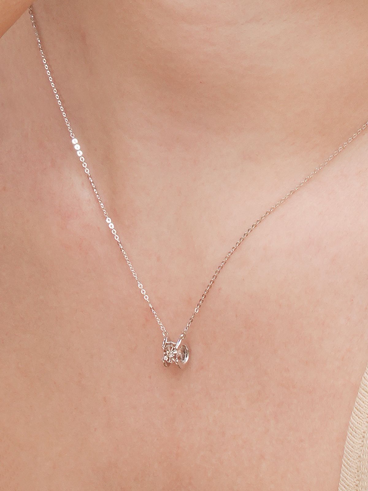 미니멀피어싱(MINIMALPIERCING) 14K 18K 플래티넘 프레임 다이아몬드 목걸이