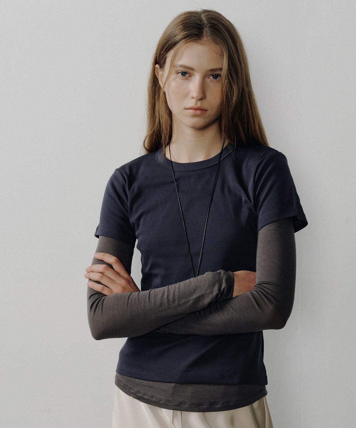 오떼뜨(OCTETTE) SILKET CREW NECK T-SHIRTS_4COLOR