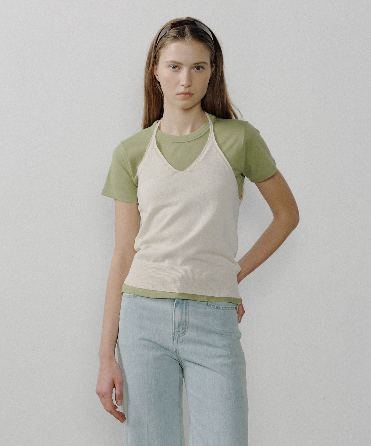 오떼뜨(OCTETTE) SILKET CREW NECK T-SHIRTS_4COLOR