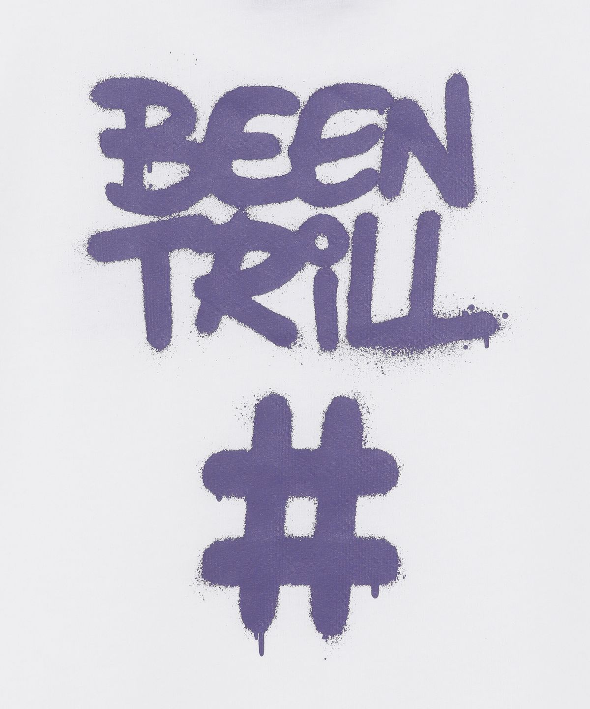 빈트릴(BEENTRILL) 우먼스 스프레이 해시태그 반팔티(오프 화이트)