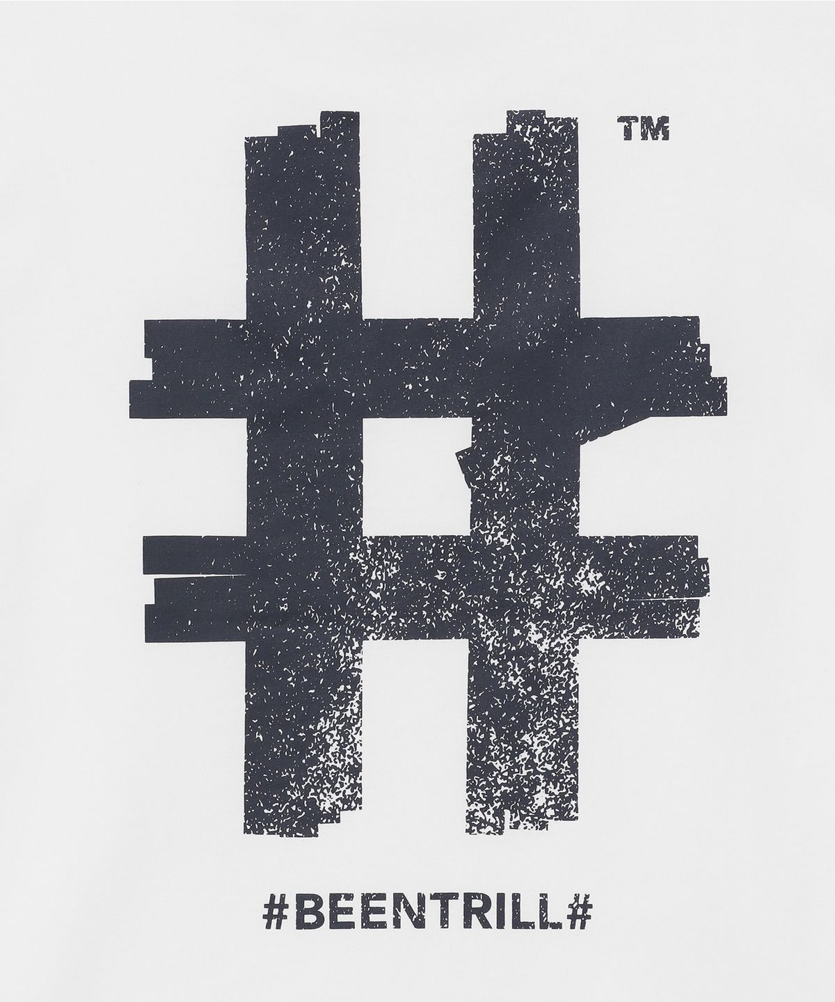빈트릴(BEENTRILL) 우먼스 스탬프 해시태그 반팔티(오프 화이트)