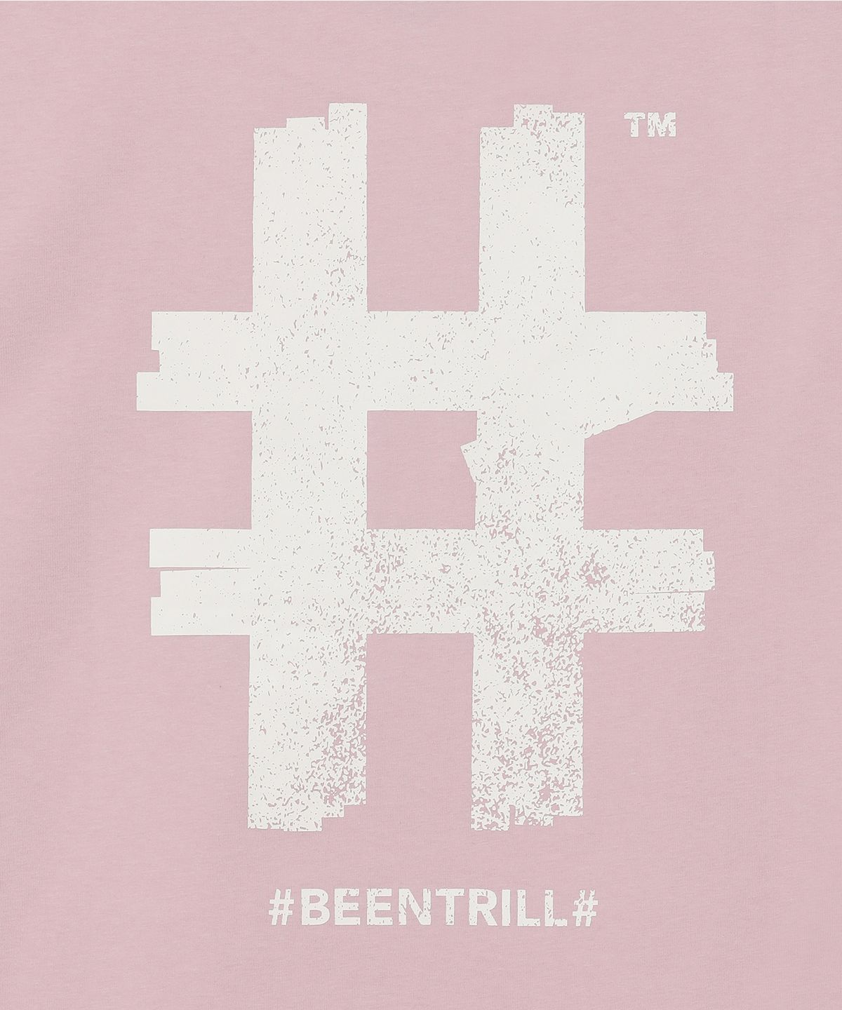 빈트릴(BEENTRILL) 우먼스 스탬프 해시태그 반팔티(라이트 핑크)