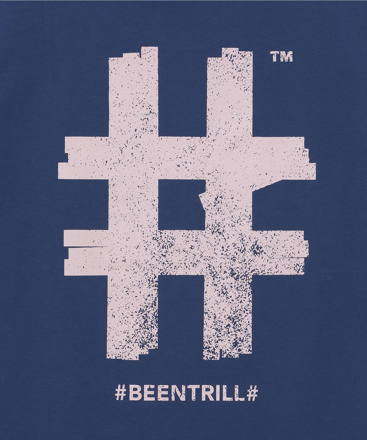빈트릴(BEENTRILL) 우먼스 스탬프 해시태그 반팔티(블루)