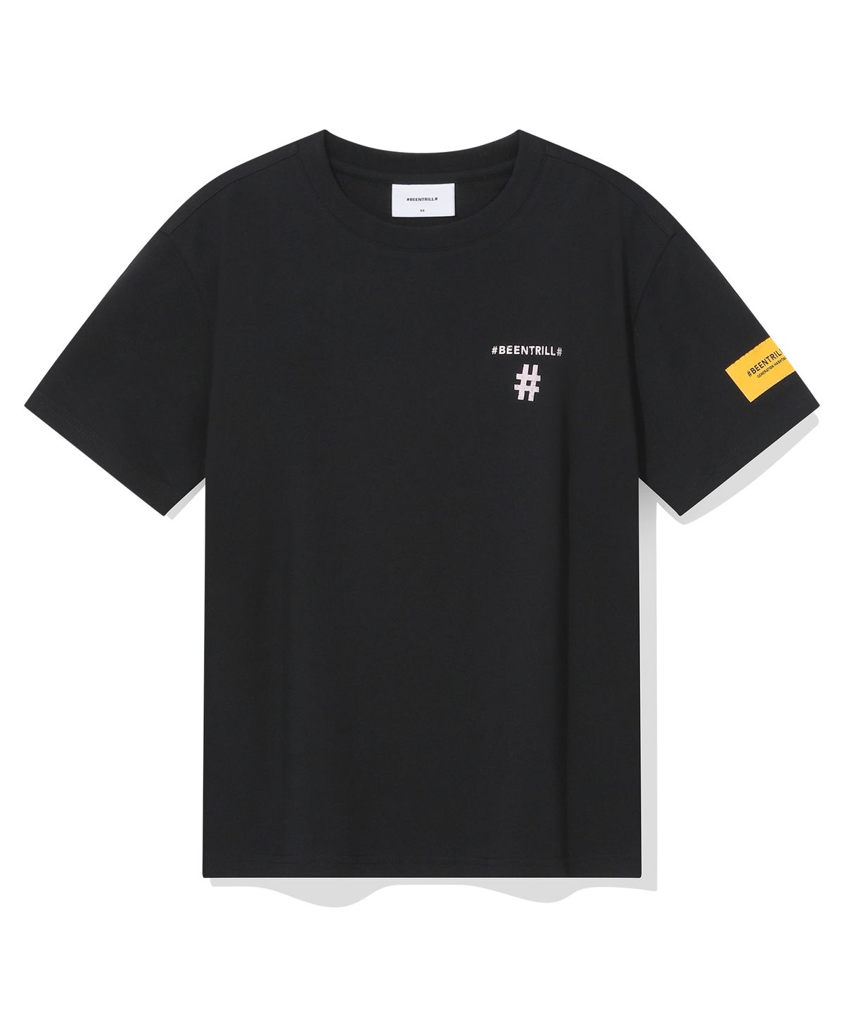 빈트릴(BEENTRILL) 우먼스 스탬프 해시태그 반팔티(블랙)