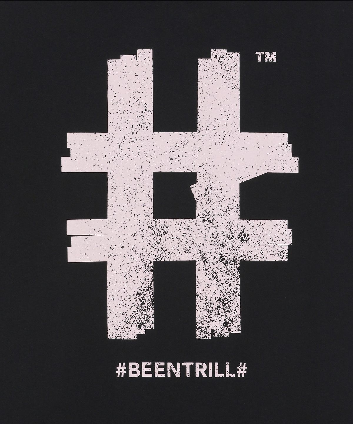 빈트릴(BEENTRILL) 우먼스 스탬프 해시태그 반팔티(블랙)