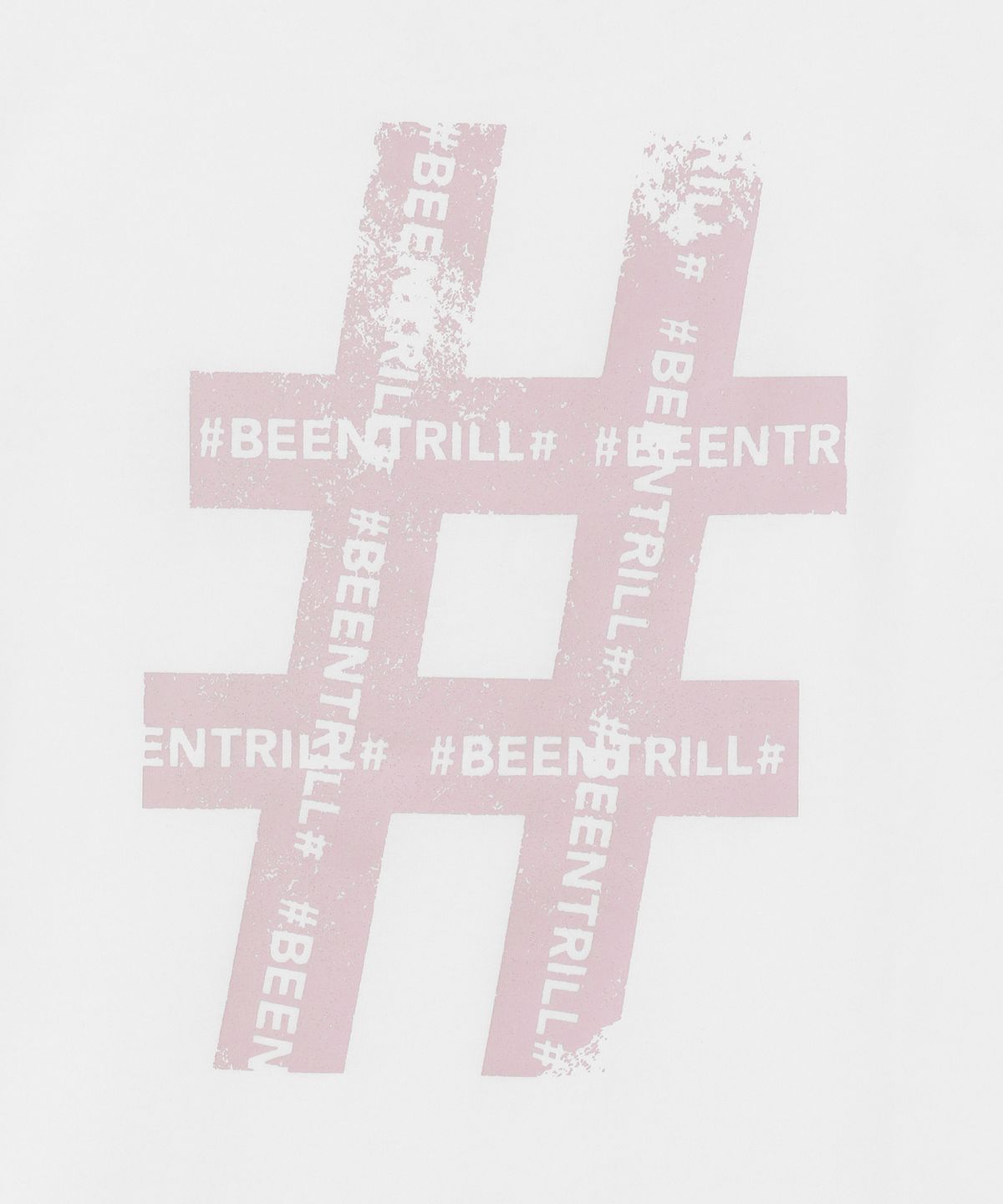 빈트릴(BEENTRILL) 우먼스 빈티지 해시태그 반팔티(오프 화이트)