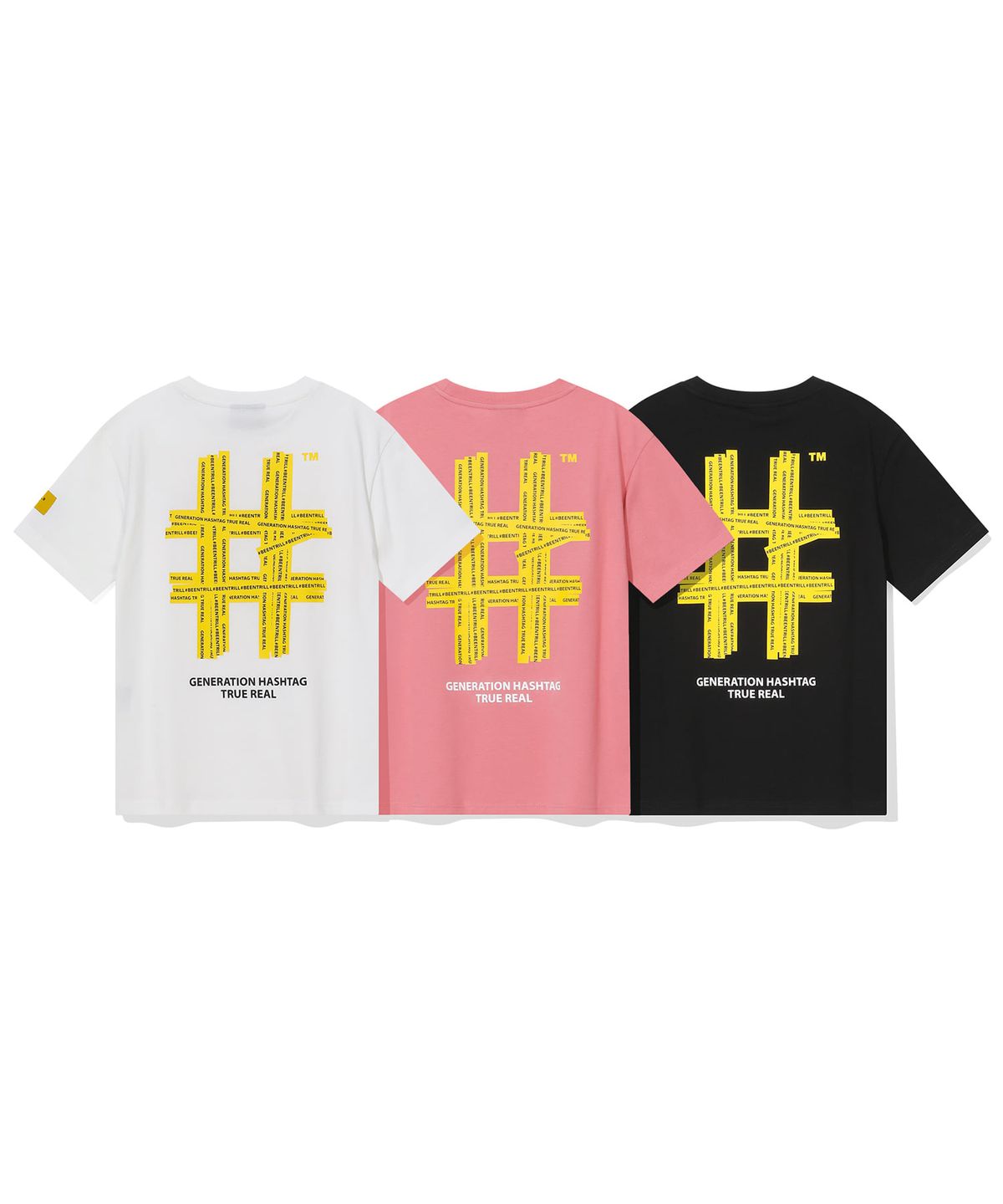 빈트릴(BEENTRILL) 우먼스 테이핑 해시태그 반팔티(오프 화이트)