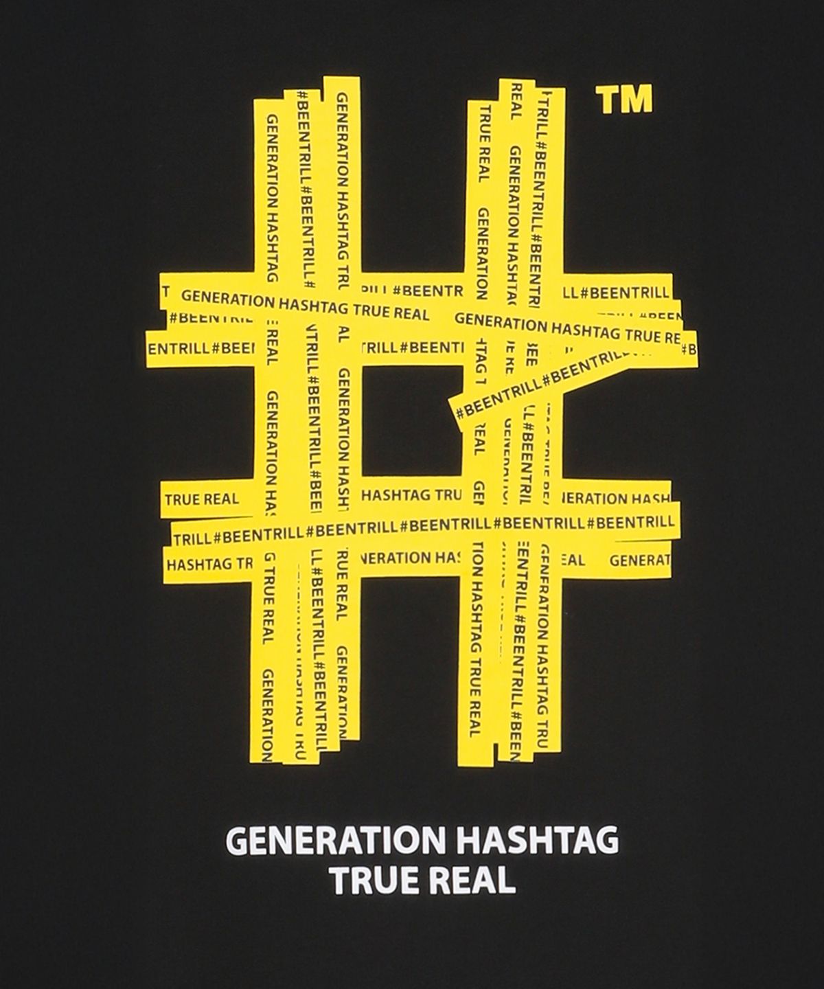 빈트릴(BEENTRILL) 우먼스 테이핑 해시태그 반팔티(블랙)