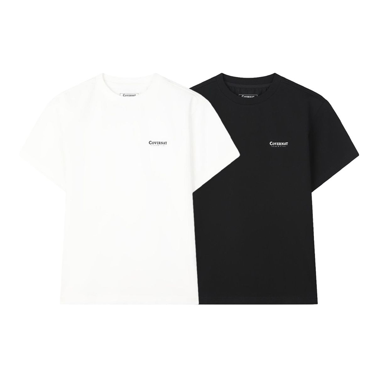 커버낫 키즈(COVERNAT KIDS) 워드마크 티셔츠 2PACK 블랙화이트 CK2602SU02BW