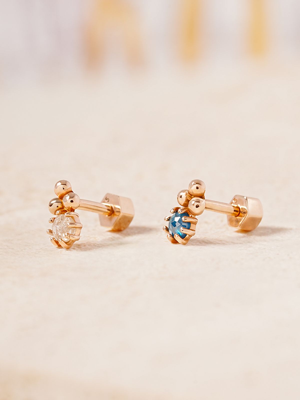 미니멀피어싱(MINIMALPIERCING) 14K 18K 라비앙 러프 다이아몬드 피어싱