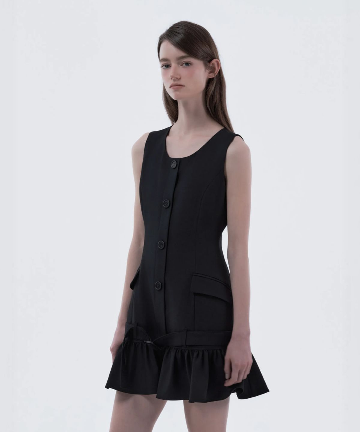 마우솔레움(MAU SOLEUM) Sleeveless Flare Suit Dress - Dark Navy