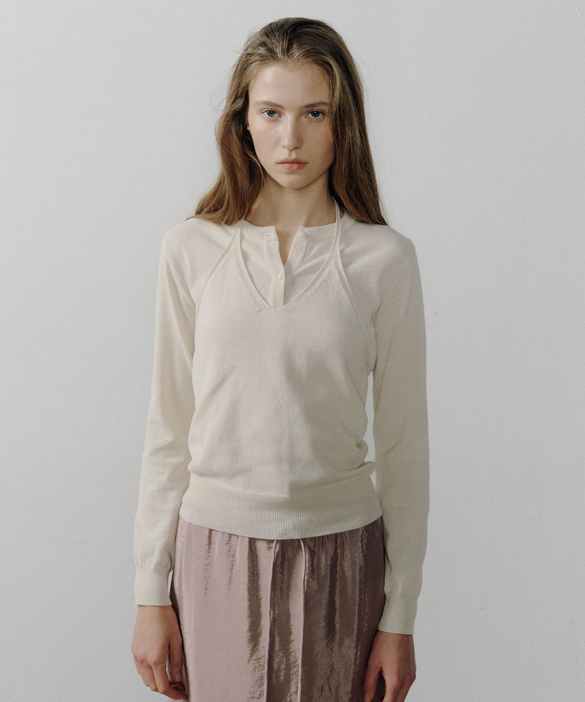 오떼뜨(OCTETTE) COOL COTTON BUTTON CARDIGAN_2COLOR