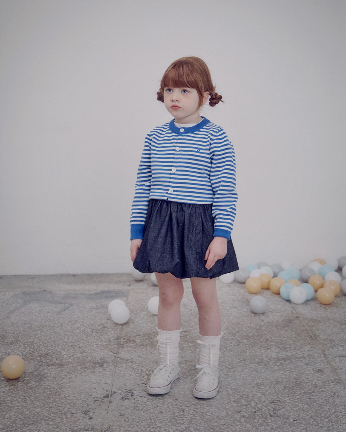 로아앤제인(ROANJANE) 버블팝 데님 스커트