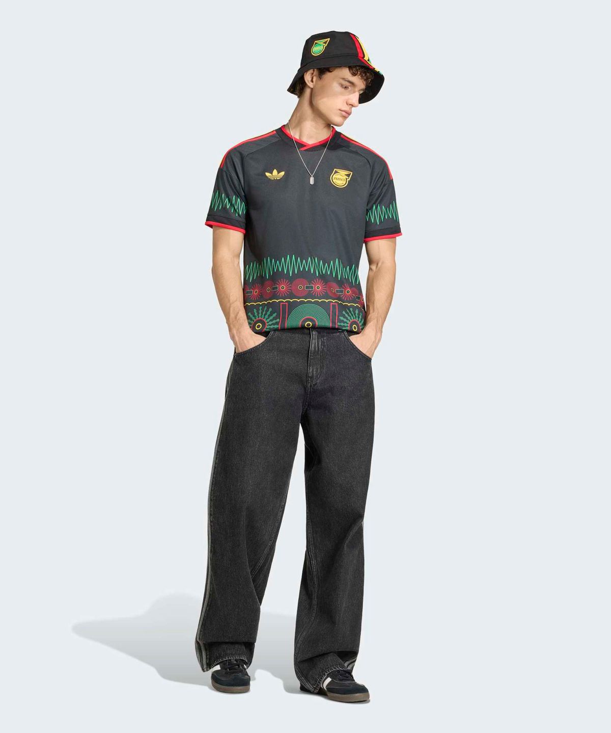 아디다스(ADIDAS) 자메이카 26 x 밥 말리 어웨이 저지 - 블랙 / KD0957