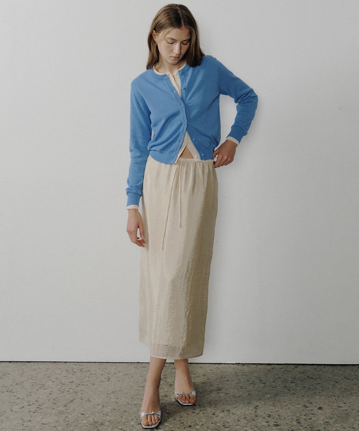 오떼뜨(OCTETTE) TWINKLE SHEER BANDING SKIRTS_2COLOR