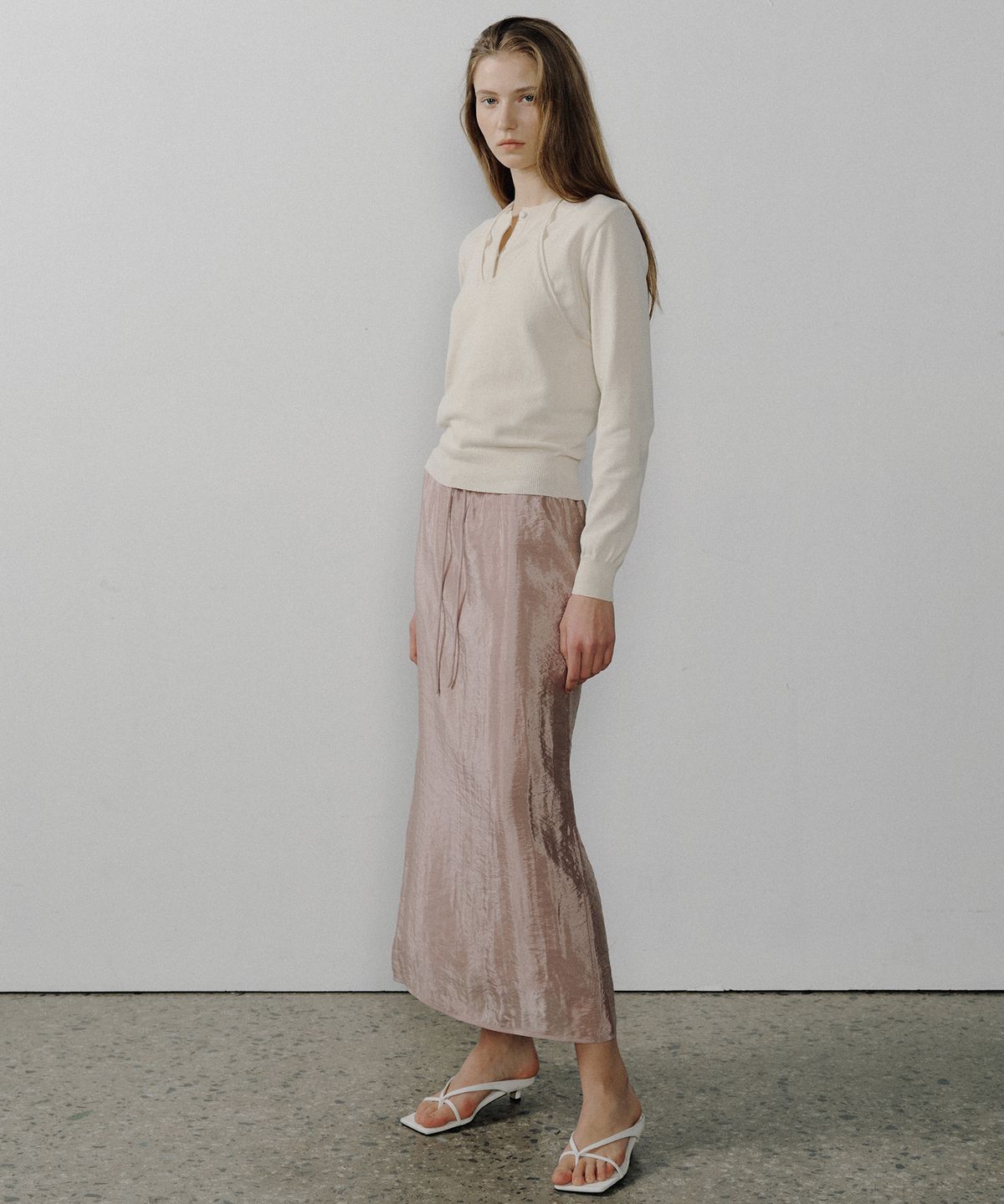 오떼뜨(OCTETTE) TWINKLE SHEER BANDING SKIRTS_2COLOR