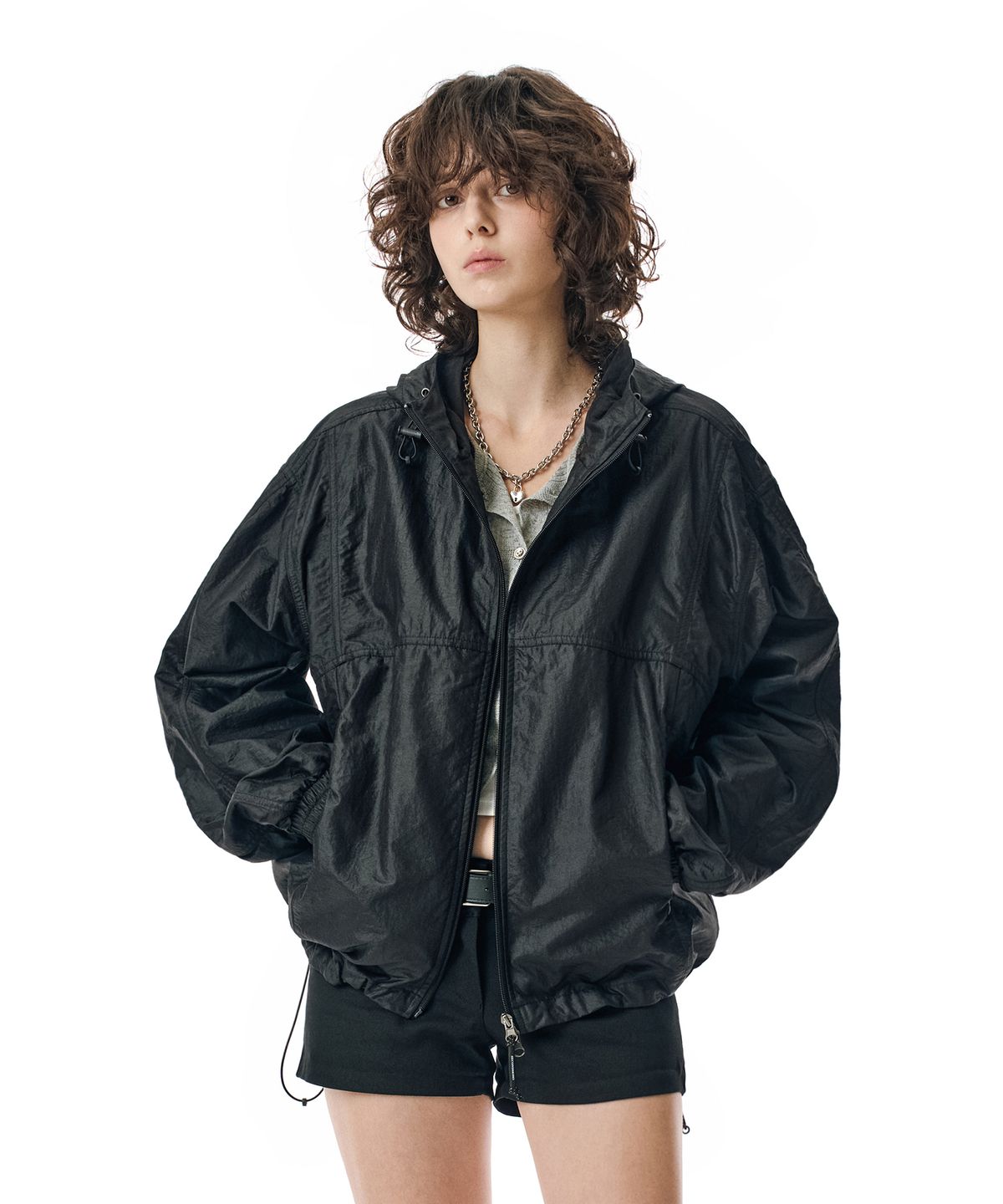 세컨모놀로그(SECONDMONO) Flap Sheer Windbreaker [NYBLACK]_SEJK010NYBLACK