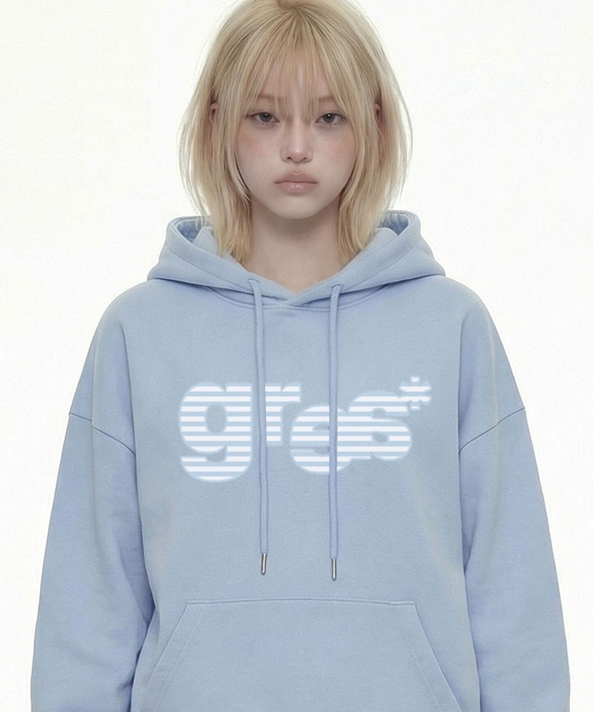 그레이버(GRAVER) [UNISEX]GRAE-S 스트라이프 후드티_SKY BLUE