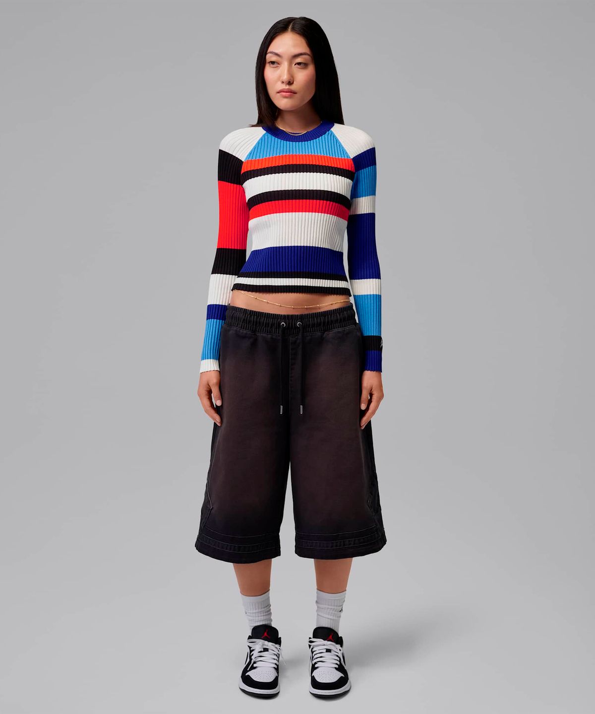 나이키(NIKE) 조던 플라이트 긴소매 스트라이프 스웨터 W - 유니버시티 블루:세일 / II7143-412