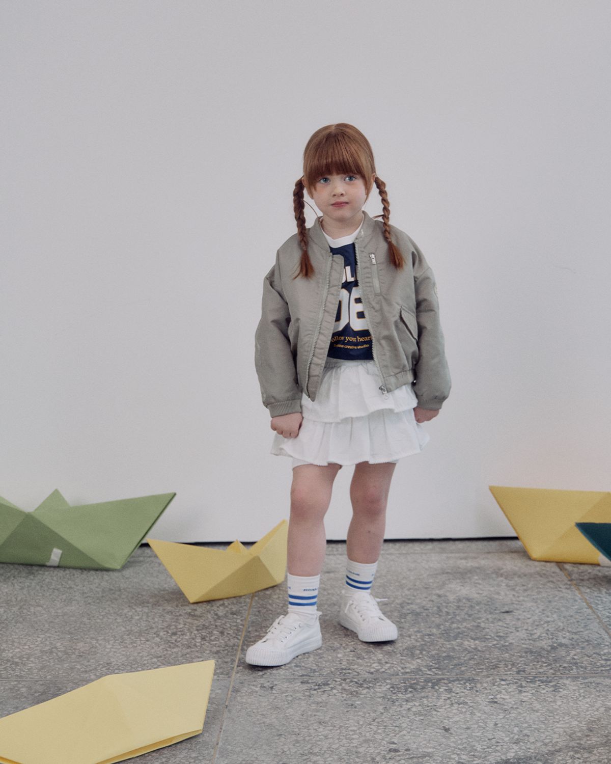 로아앤제인(ROANJANE) 쿨키즈 티셔츠+아일릿 레깅스 스커트 SET