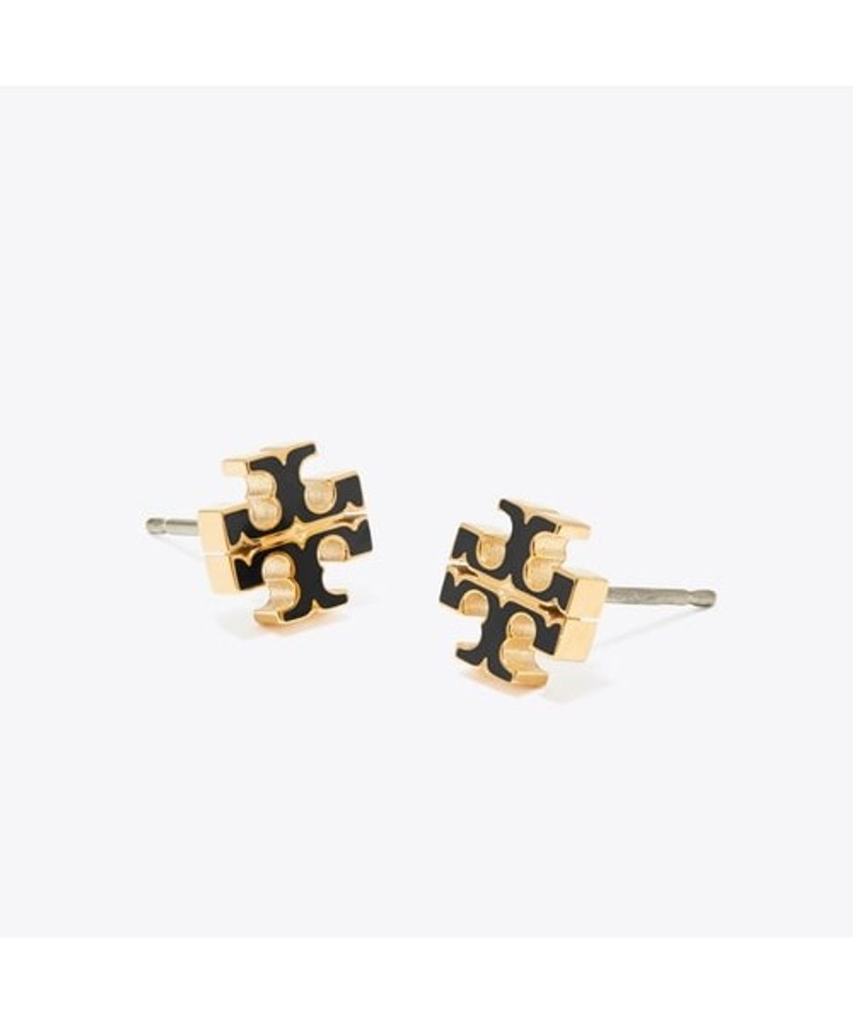 토리버치(TORYBURCH) 스몰 아이콘 에나멜 스터드 이어링 - 블랙