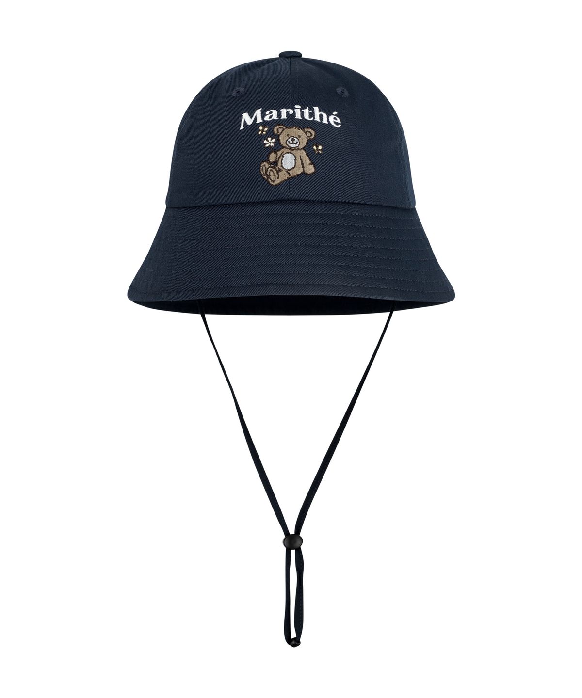 마리떼 키즈(MARITHÉ KIDS) KIDS BEAR EMBROIDERY ROUND BUCKET HAT navy