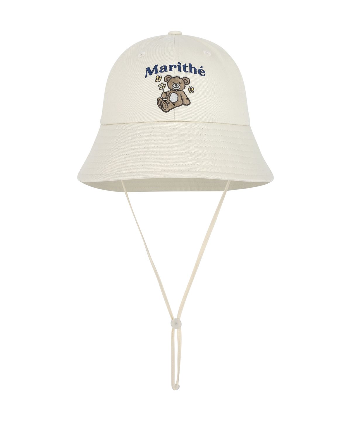 마리떼 키즈(MARITHÉ KIDS) KIDS BEAR EMBROIDERY ROUND BUCKET HAT beige
