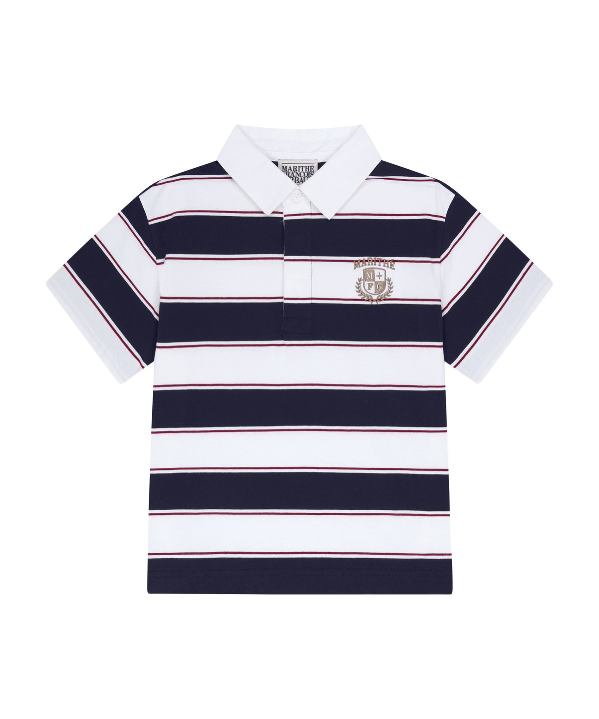 마리떼 키즈(MARITHÉ KIDS) KIDS MULTI STRIPE COLLAR TEE navy