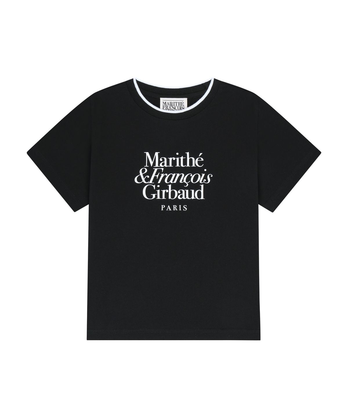 마리떼 키즈(MARITHÉ KIDS) KIDS NECK POINT LETTERING TEE black