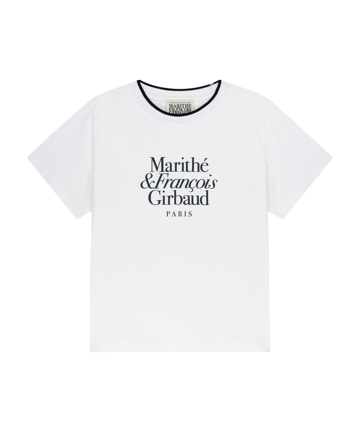 마리떼 키즈(MARITHÉ KIDS) KIDS NECK POINT LETTERING TEE white