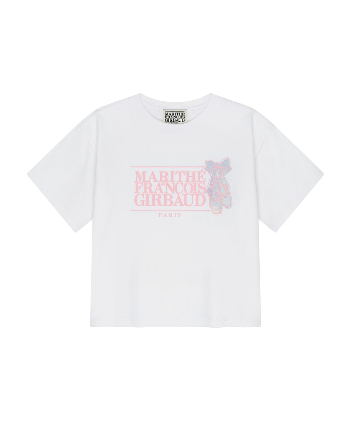 마리떼 키즈(MARITHÉ KIDS) KIDS W BALLET CLASSIC LOGO SEMI CROP TEE white