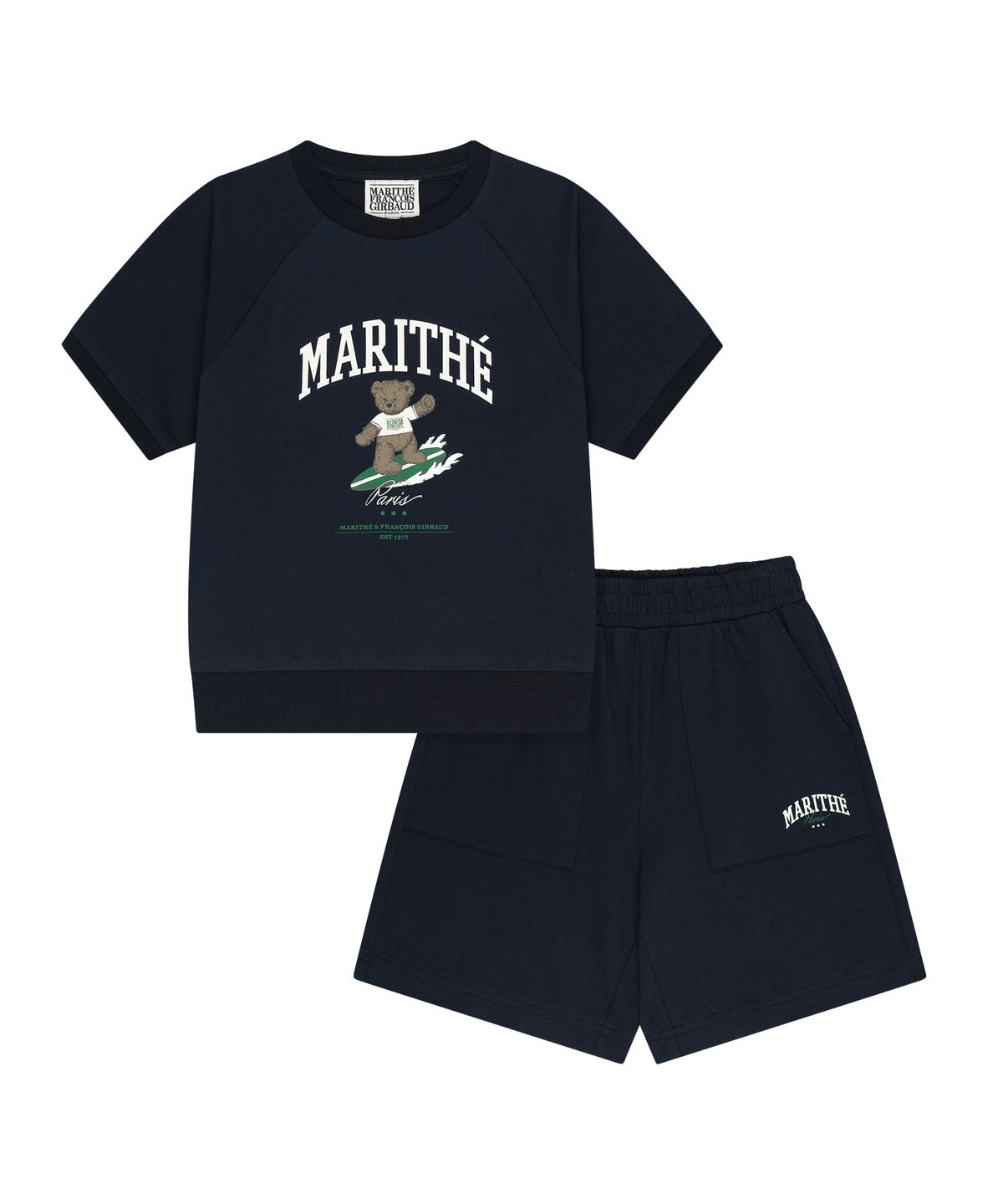 마리떼 키즈(MARITHÉ KIDS) KIDS RAGLAN HALF SWEAT SET-UP navy