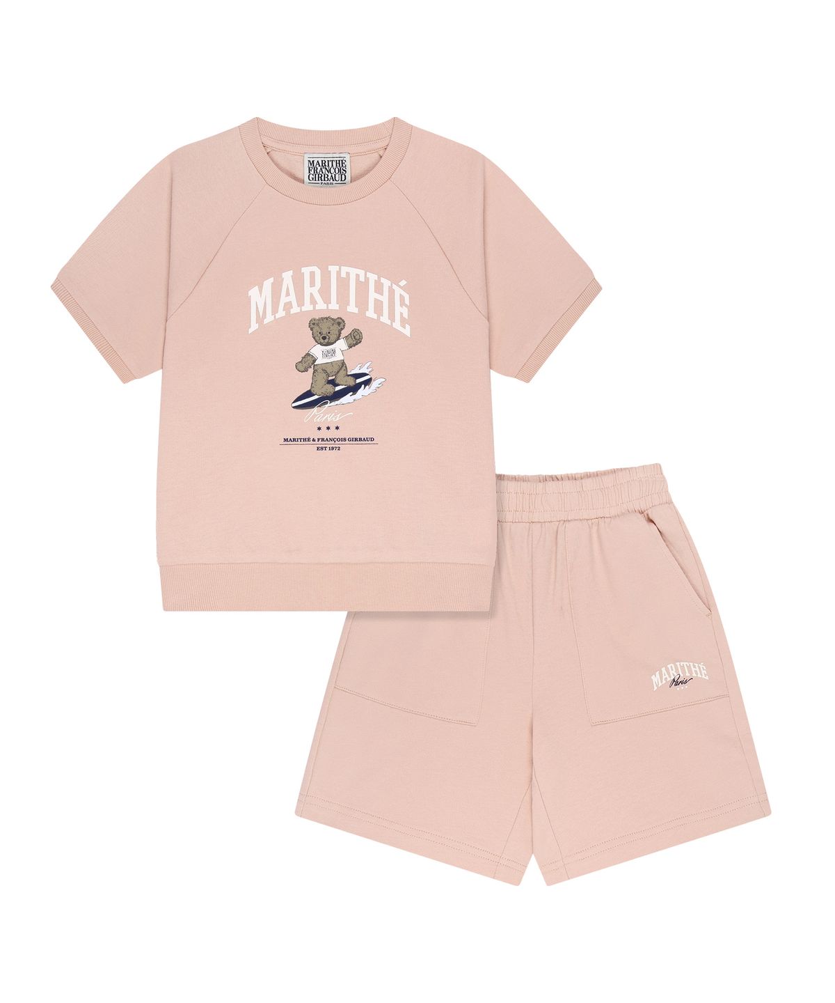 마리떼 키즈(MARITHÉ KIDS) KIDS RAGLAN HALF SWEAT SET-UP indi pink