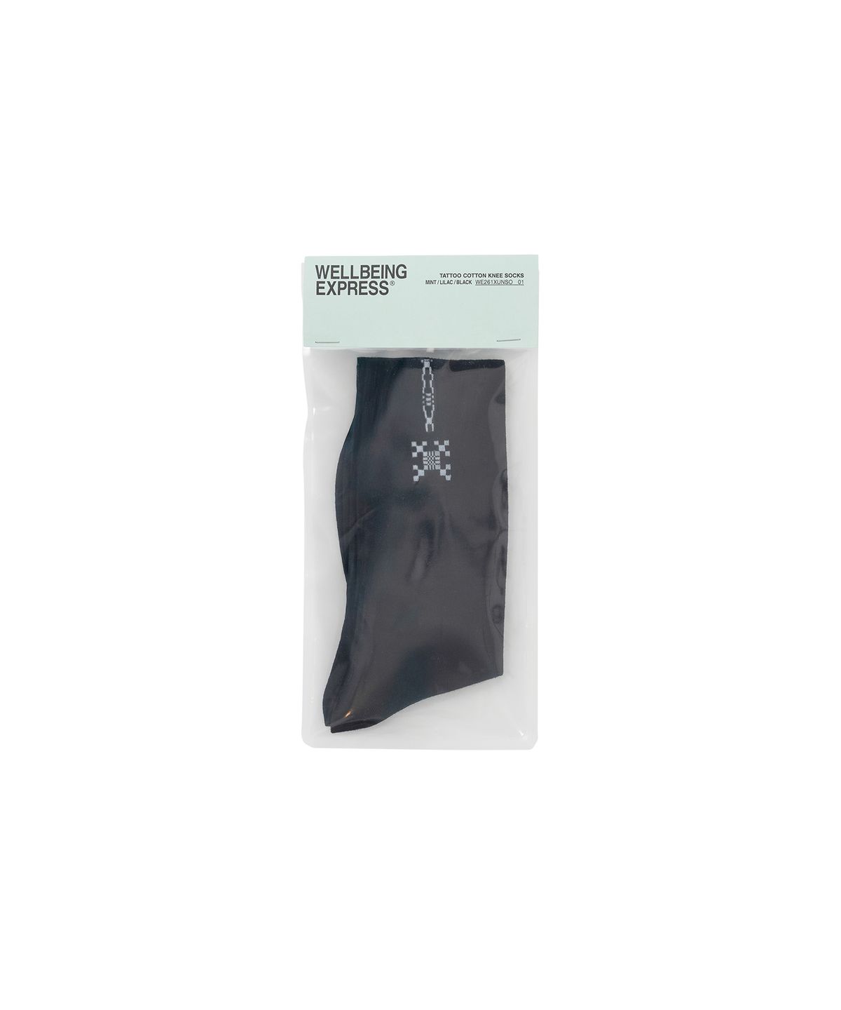 웰빙익스프레스(WELLBEING EXPRESS) Tattoo Cotton Knee Socks Black