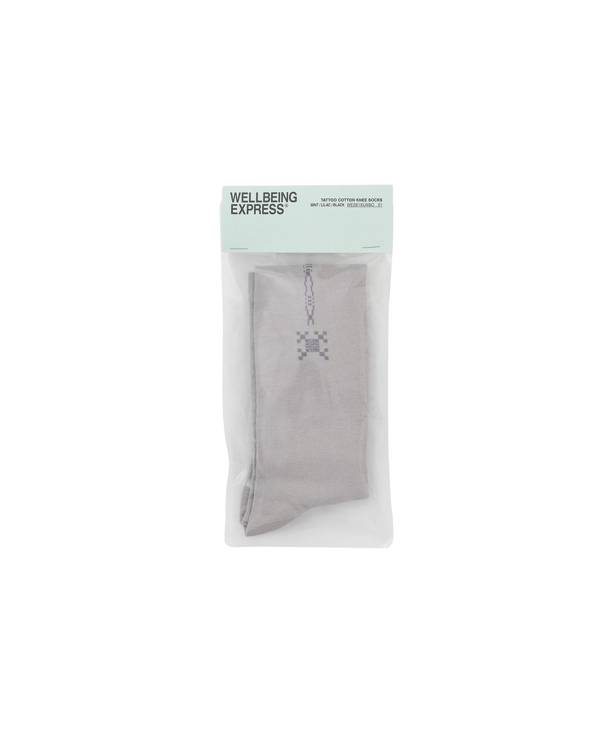웰빙익스프레스(WELLBEING EXPRESS) Tattoo Cotton Knee Socks Warm Grey