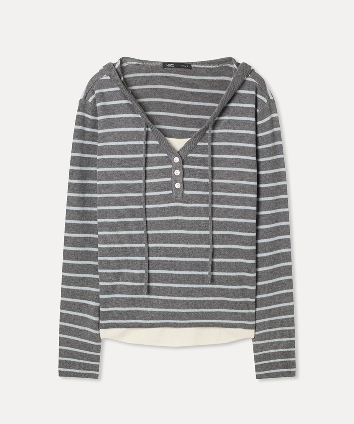 미쏘(MIXXO) 후드 레이어드 니트 RE KAG326T_MIWKAG95QT
