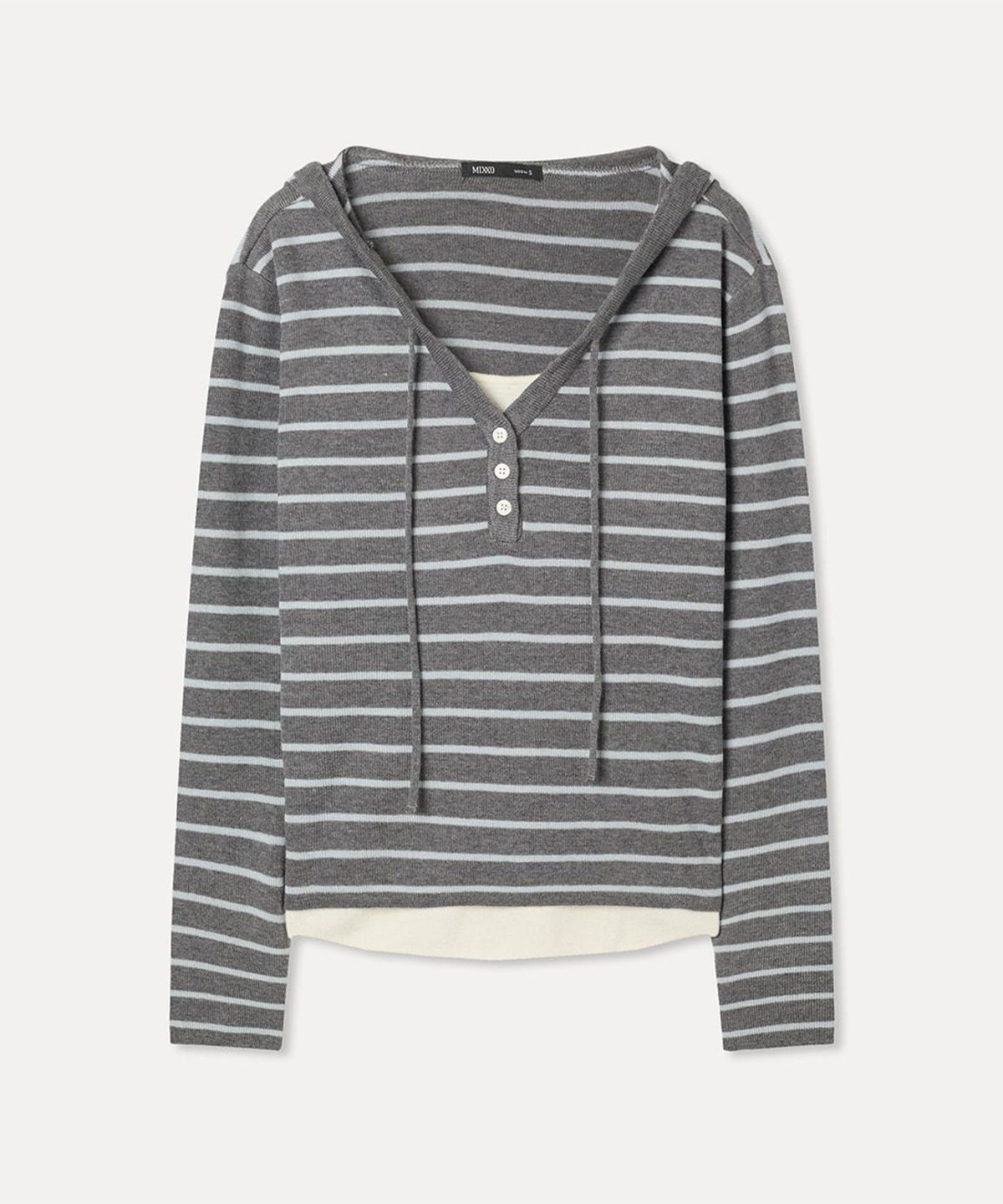 미쏘(MIXXO) 후드 레이어드 니트 RE KAG326T_MIWKAG95QT