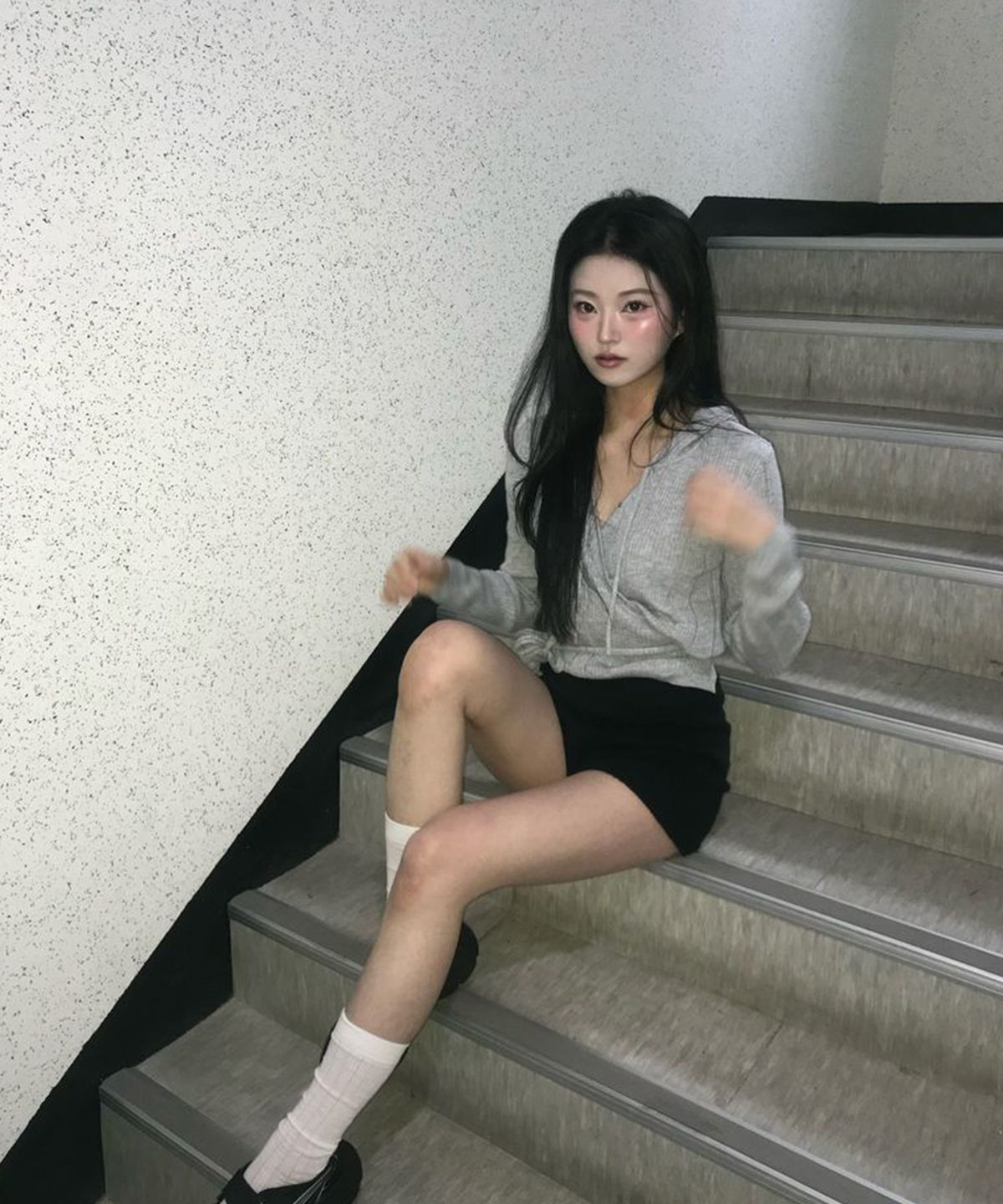 미쏘(MIXXO) 후드 랩 가디건_MIWCKG314T