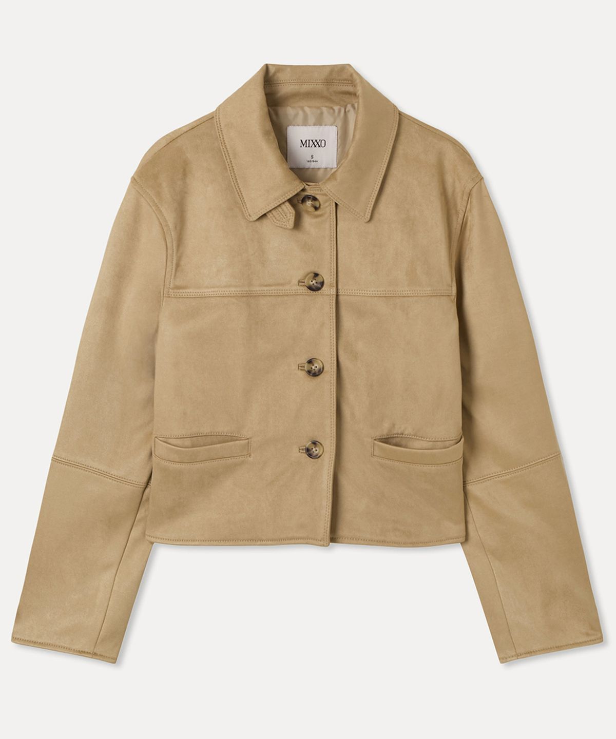 미쏘(MIXXO) 버튼 페이크스웨이드자켓_MIWJLG336G
