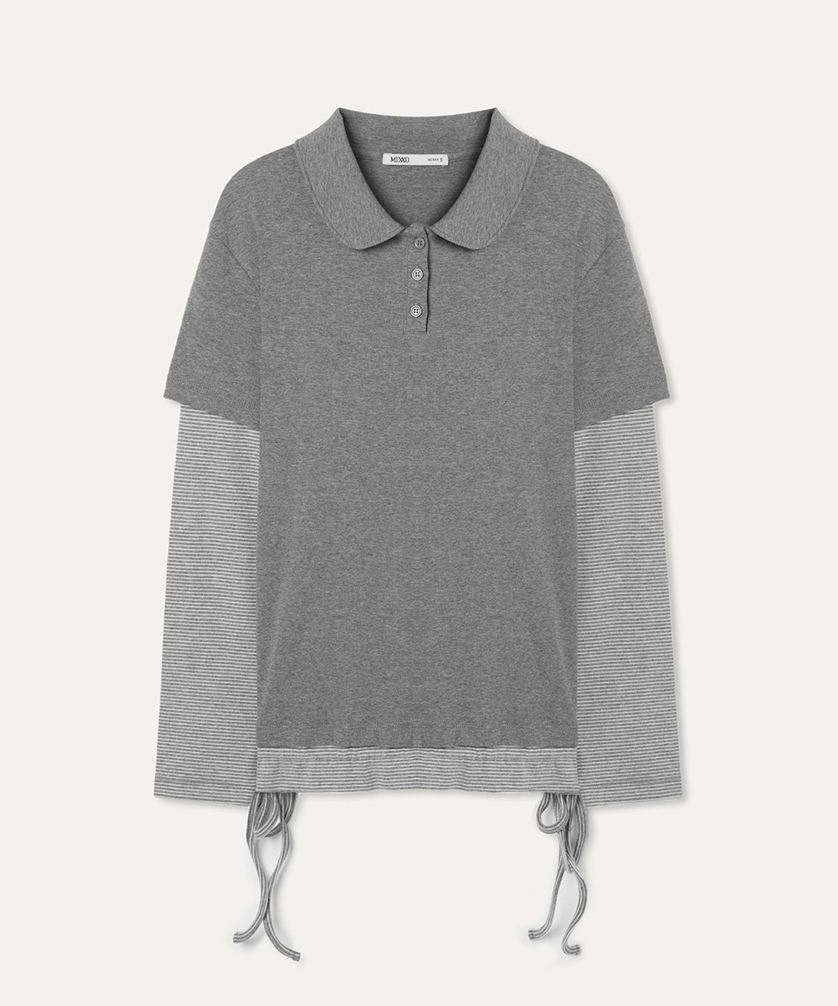 미쏘(MIXXO) 카라 스트라이프 레이어드 티셔츠 RE LWG239A_MIWLWG35QA