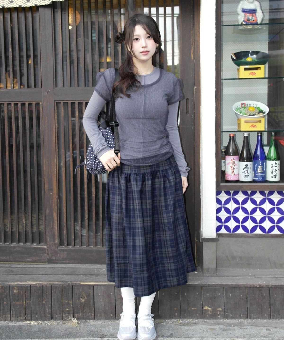 미쏘(MIXXO) 도트 시스루 레이어드 티셔츠_MIWLWG304A MIWHWG53QA