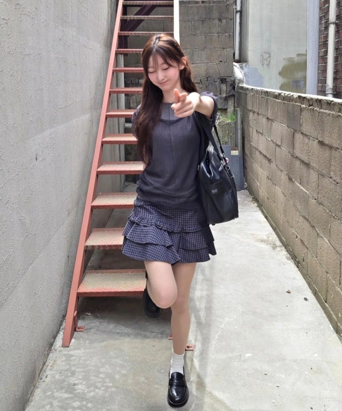 미쏘(MIXXO) 도트 시스루 레이어드 티셔츠_MIWLWG304A MIWHWG53QA