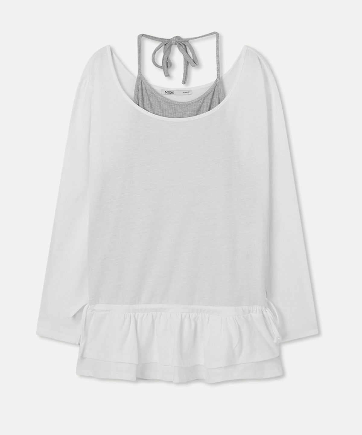 미쏘(MIXXO) 스커트 레이어드 티셔츠_MIWLWG342A MIWHWG73QA