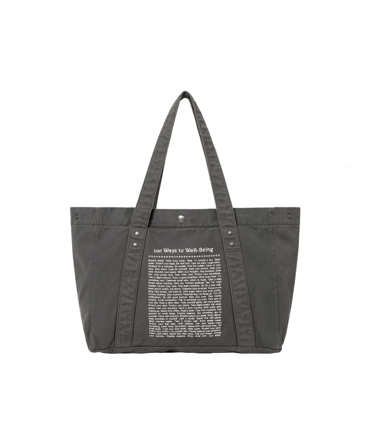 웰빙익스프레스(WELLBEING EXPRESS) Washed Cotton Tote Bag Charcoal